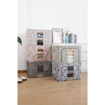 Cutie Depozitare, Flippy, 66L, din Material Textil, 50 x 40 x 33 cm, pentru Haine si Lenjerii, Model Fluturasi, Gri