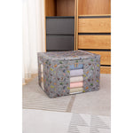 Cutie Depozitare, Flippy, 66L, din Material Textil, 50 x 40 x 33 cm, pentru Haine si Lenjerii, Model Fluturasi, Gri