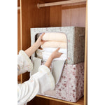 Cutie Depozitare, Flippy, 66L, din Material Textil, 50 x 40 x 33 cm, pentru Haine si Lenjerii, Model Fluturasi, Gri