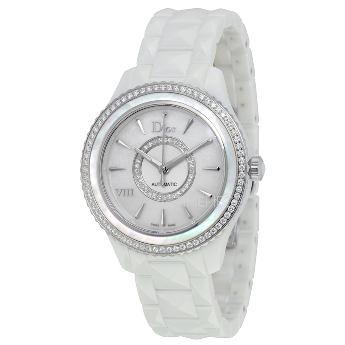 Christian Dior, VII, Ceas cu brățară ceramică de cuarț, Alb, 38 mm, Pentru femei - Olmarkt