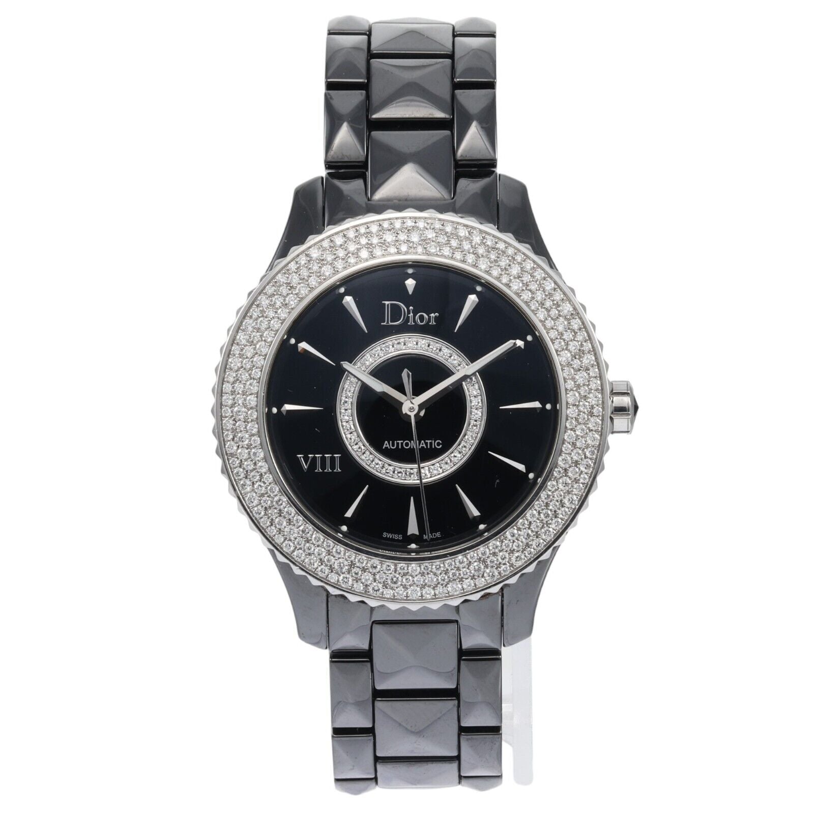 Christian Dior, VII, Ceas cu brățară ceramică de cuarț, Negru, 38 mm, Pentru femei - Olmarkt