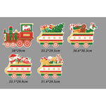 Decoratiune de Craciun, Flippy, pentru Gradina, Tip Trenulet, 5 Figurine + Bete de Infipt in Pamant, din Plastic,