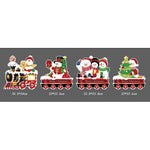 Decoratiune de Craciun, Flippy, pentru Gradina, Tip Trenulet, 4 Figurine + Bete de Infipt in Pamant, din Plastic,