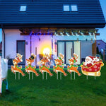 Decoratiune de Craciun, Flippy, pentru Gradina, Tip Trenulet, 6 Figurine + Bete de Infipt in Pamant, din Plastic,