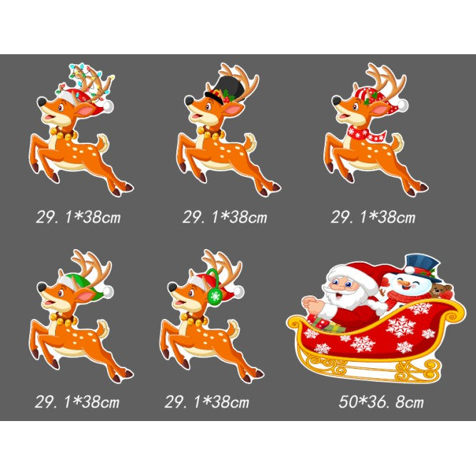 Decoratiune de Craciun, Flippy, pentru Gradina, Tip Trenulet, 6 Figurine + Bete de Infipt in Pamant, din Plastic,