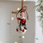 Decoratiune de Craciun, Flippy, pentru Brad, Model Elf pe Glob, 10 x 4 cm, din Rasina, Multicolor