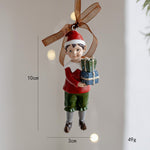 Decoratiune de Craciun, Flippy, pentru Brad, Model Elf cu Cadouri, 10 x 3 cm, din Rasina, Multicolor