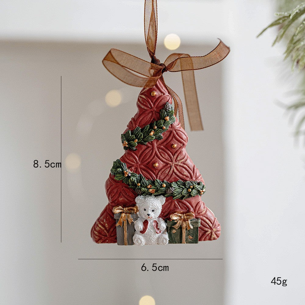 Decoratiune de Craciun, Flippy, pentru Brad, Model Bradut, 8.5 x 6.5 cm, din Rasina, Multicolor