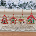 Ornament de Brad, Flippy, cu Lumini LED, din Lemn, Figurina Spargatorul de Nuci, Model Brad, Multicolor