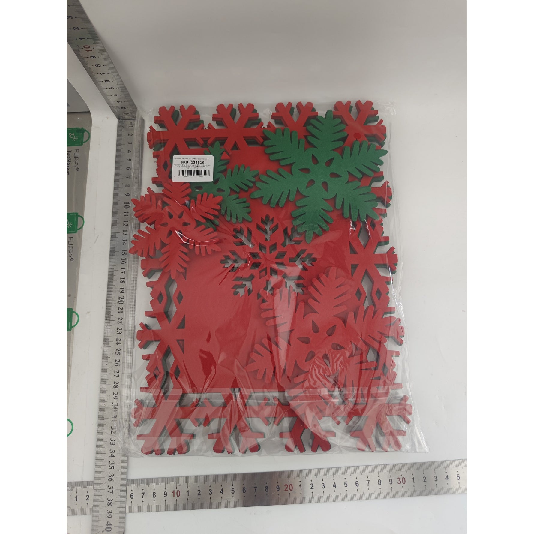 Set 12 Servete pentru Masa si Suporturi de Pahare/Tacamuri, Flippy, 4 Servete 25x35 cm, 4 Suporturi de 13x15 cm, 4