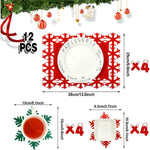 Set 12 Servete pentru Masa si Suporturi de Pahare/Tacamuri, Flippy, 4 Servete 25x35 cm, 4 Suporturi de 13x15 cm, 4