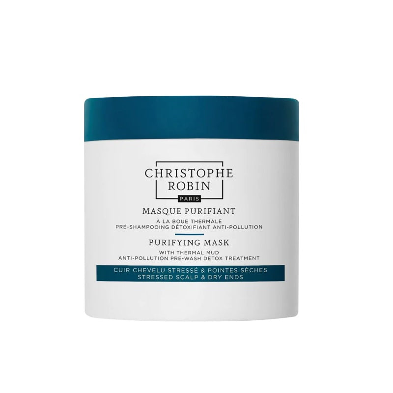 Christophe Robin, Purifying, Nămol termal, Mască cremă pentru tratamentul părului, Pentru detoxifiere, 250 ml - Olmarkt