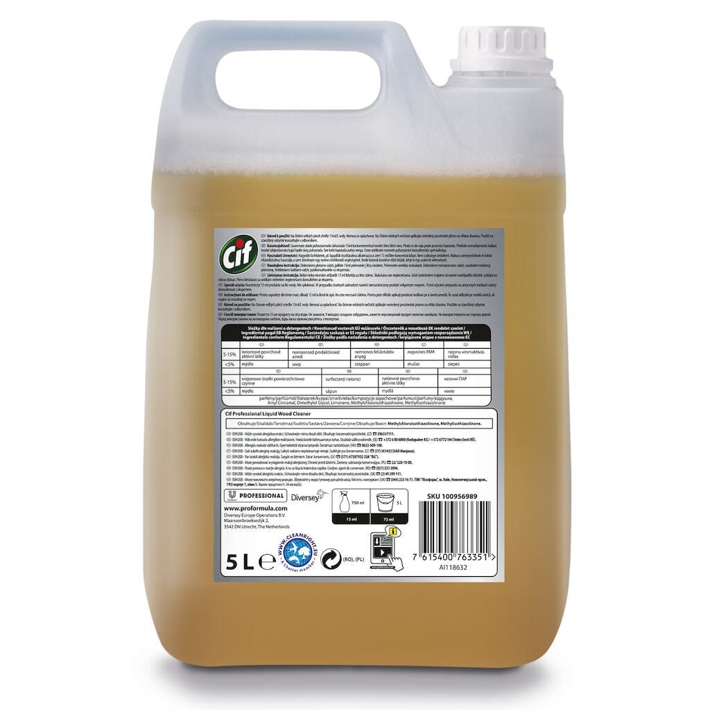 CIF Professional Wood Floor Cleaner – Detergent pentru Pardoseli din Lemn 5 L