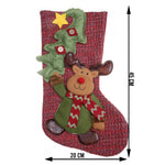 Ciorap Cadouri, Flippy, cu model ren, rosu, marimea 20x45 cm, textil, interior