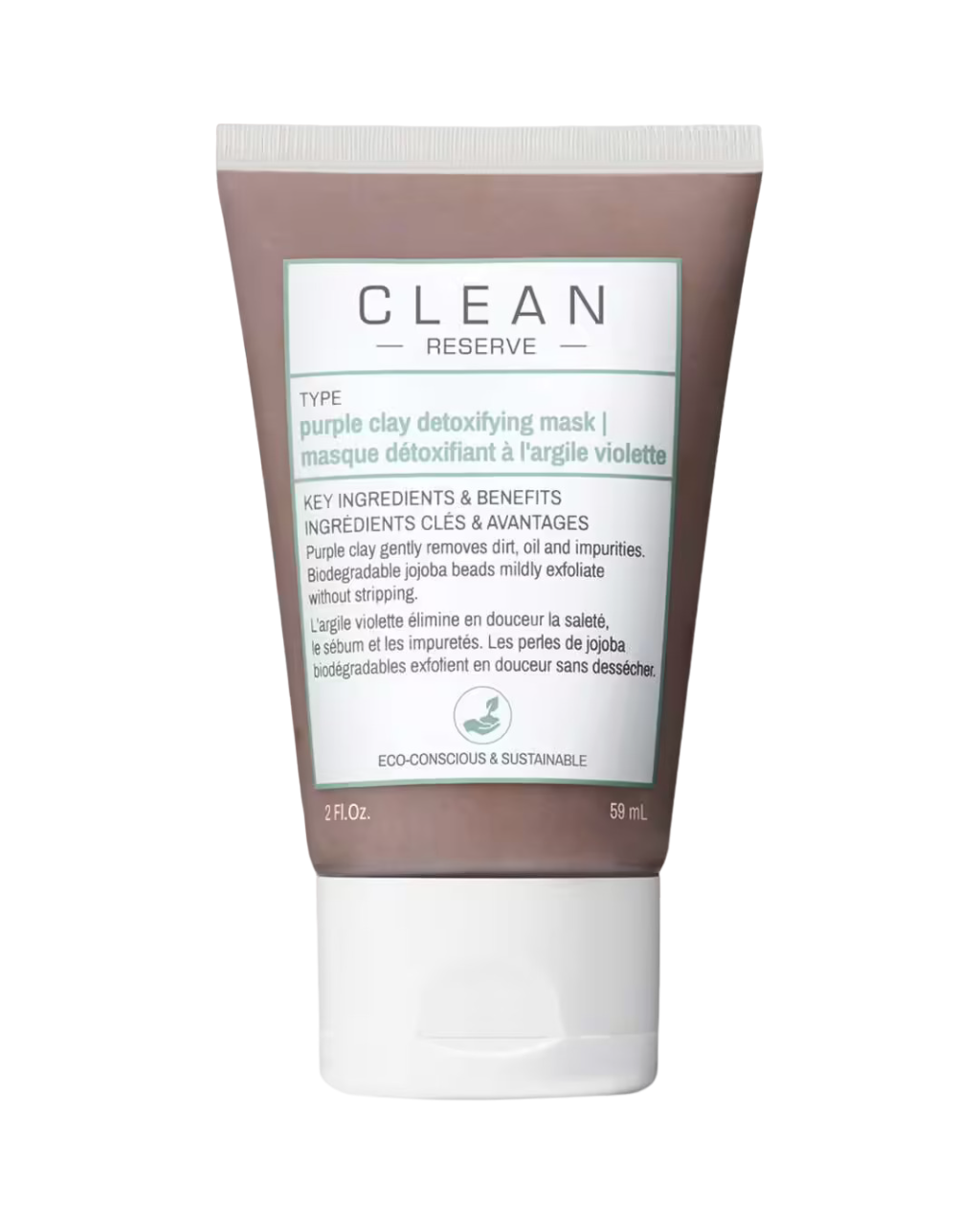 Clean, Reserve - Purple Clay, Detoxifiant, Mască de argilă, 59 ml - Olmarkt