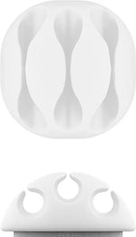 Cleme pentru gestionarea cablurilor Goobay set 5buc alb