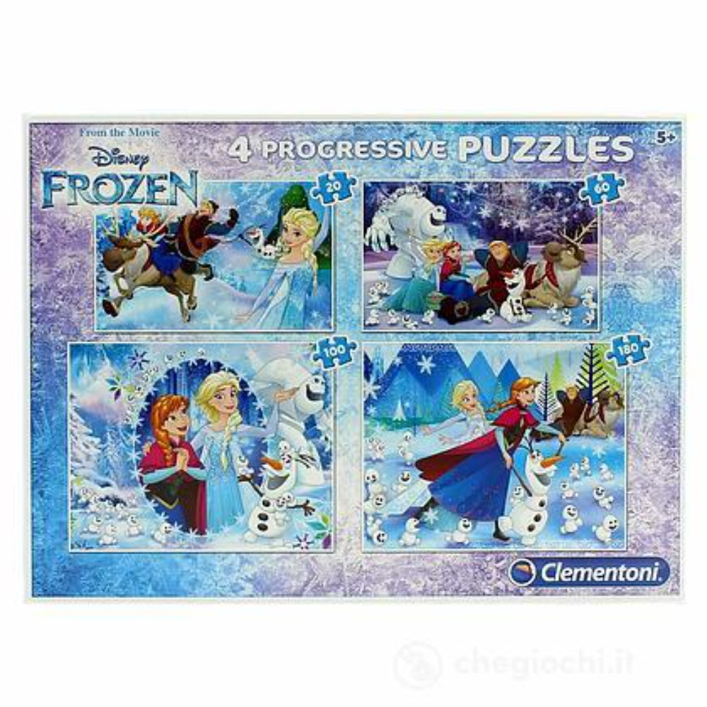 Set, Clementoni, Frozen, 4-în-1, Puzzle, 7723, Pentru fete, 20 x 60 x 100 x 180 buc - Olmarkt