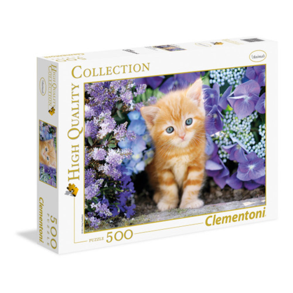 Clementoni, High Quality Collection, Pisică roșcată în flori, Puzzle, Unisex, 500 buc - Olmarkt