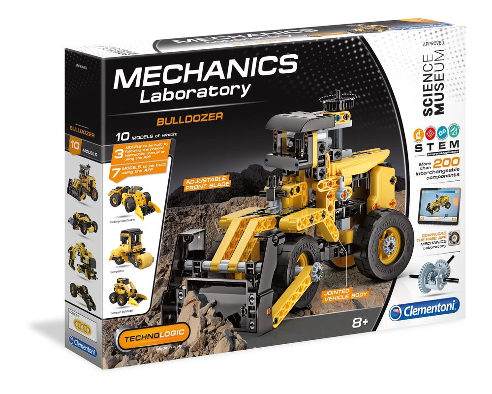 Clementoni, Mechanics Laboratory, Buldozer, Set de construcție, Pentru băieți, 8+ ani, 200 buc - Olmarkt