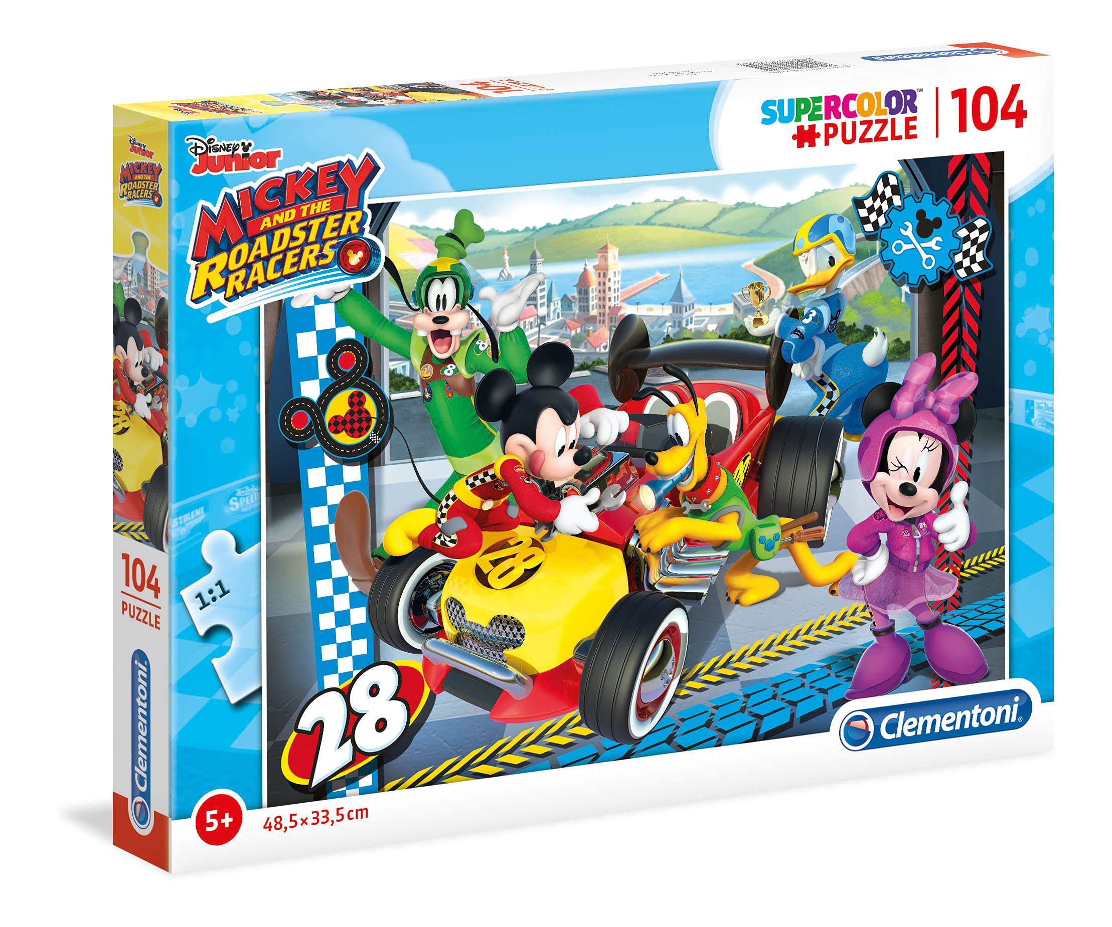 Clementoni, Mickey And The Roadster, Puzzle, Unisex, 5+ ani, 104 buc - Olmarkt