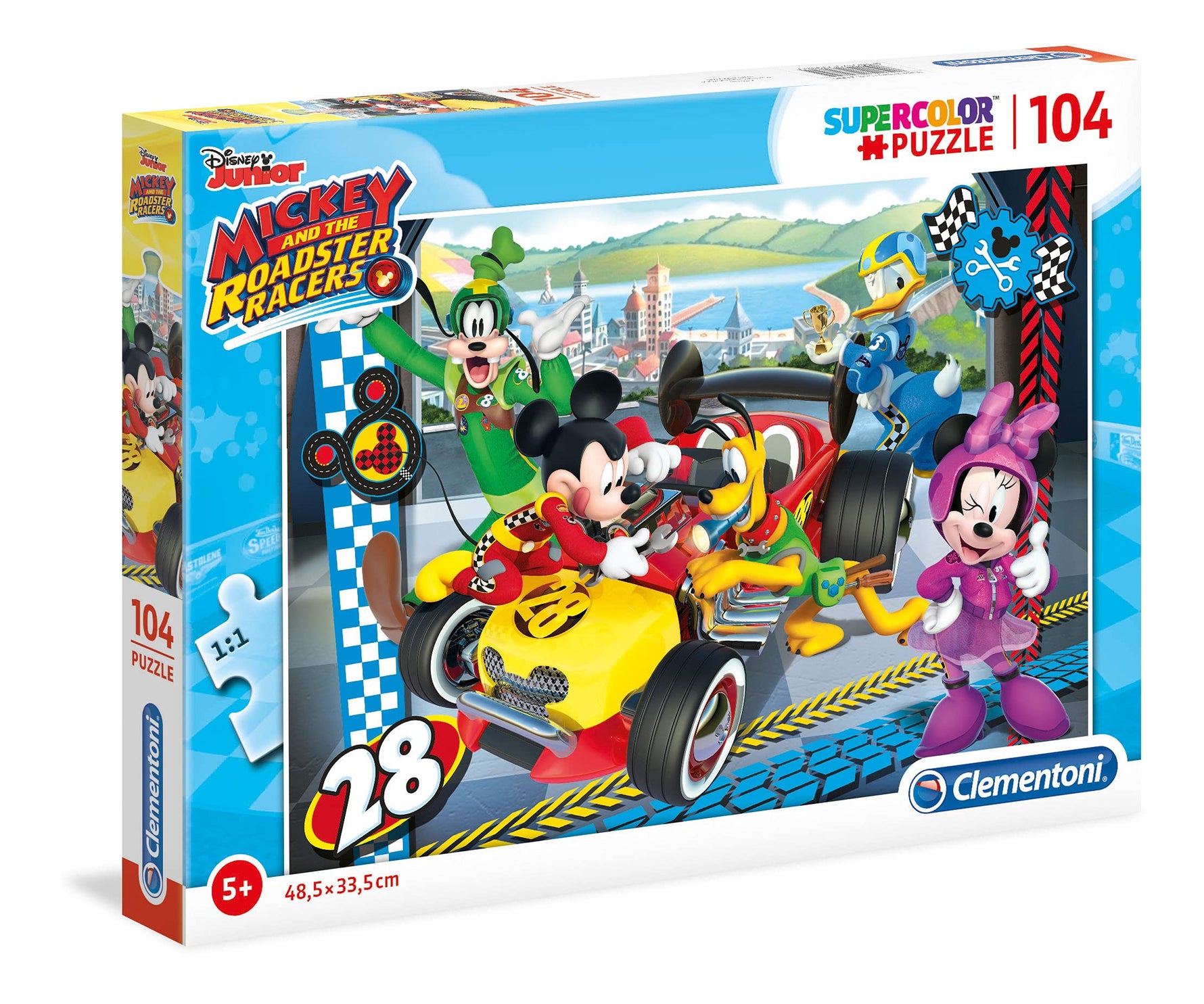 Clementoni, Mickey And The Roadster, Puzzle, Unisex, 5+ ani, 104 buc - Olmarkt