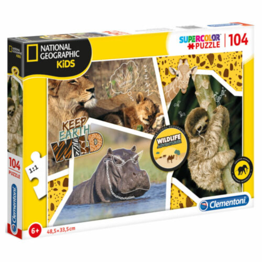Clementoni, National Geographic Wild, Puzzle, Pentru băieți, 6+ ani, 104 buc - Olmarkt