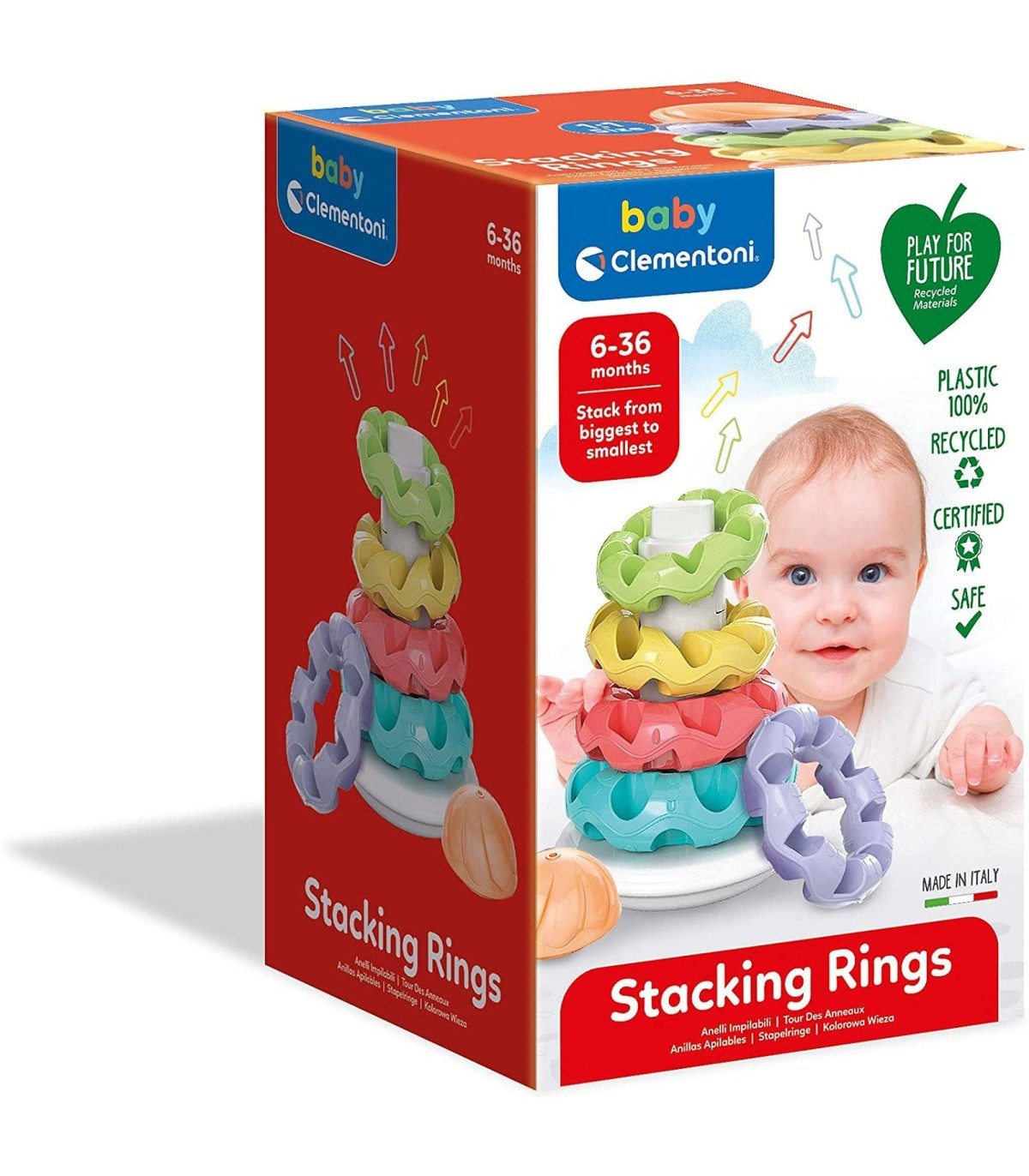 Clementoni, Play For Future Tower, Inelarea inelelor, Puzzle, Unisex, 6 - 36 luni - Olmarkt