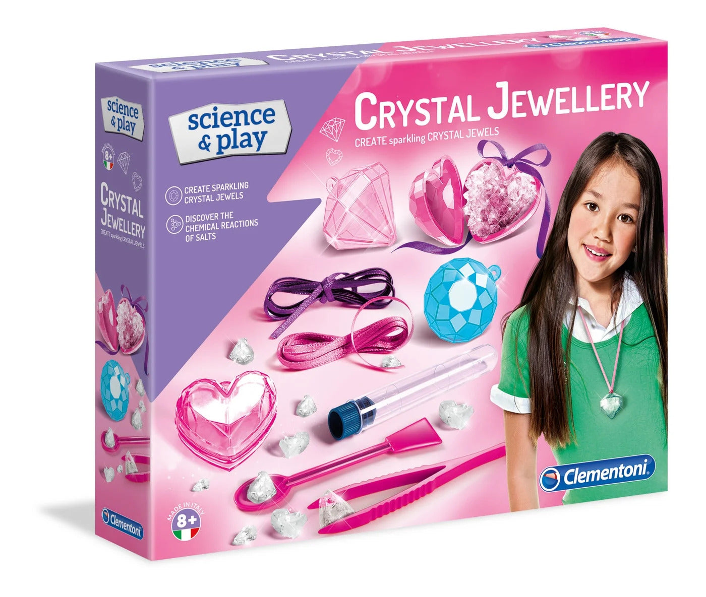 Clementoni, Science & Play, Bijuterii de cristal, Pentru fete, 8+ ani - Olmarkt