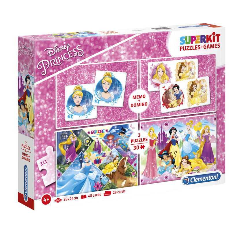 Clementoni, SuperKit, Prințesă Disney, Puzzle, Pentru fete, 4+ ani, 2 x 30 + 48 + 28 buc - Olmarkt