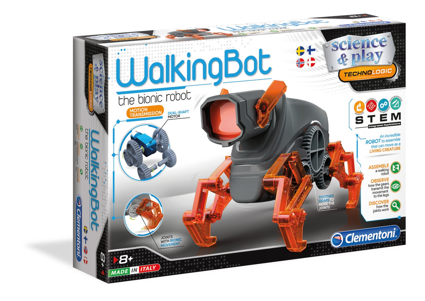 Clementoni, Walking Bot , Set de construcție, 75039, Pentru băieți, 8+ ani - Olmarkt