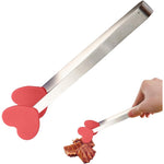 Cleste Creativ pentru Mancare, Flippy, Model Inimioare din Silicon, 14.5x3 cm, Rezistent la Temperaturi Inalte si