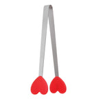 Cleste Creativ pentru Mancare, Flippy, Model Inimioare din Silicon, 14.5x3 cm, Rezistent la Temperaturi Inalte si