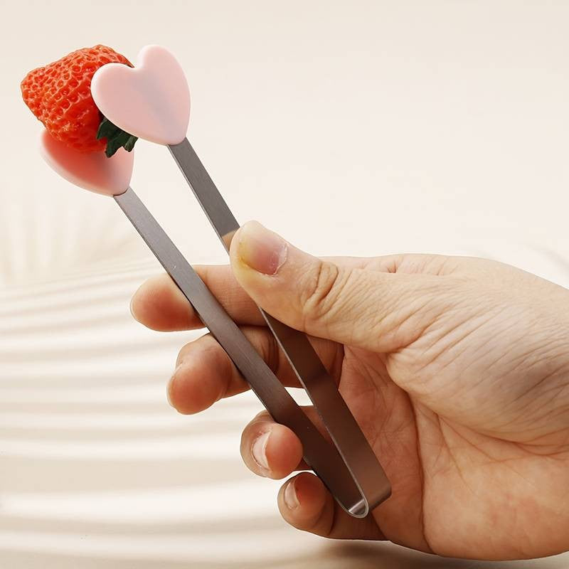 Cleste Creativ pentru Mancare, Flippy, Model Inimioare din Silicon, 14.5x3 cm, Rezistent la Temperaturi Inalte si
