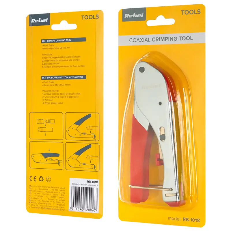 Cleste de sertizare cu compresie pentru mufe tip F /RG59 /RG6 REBEL RB-1018