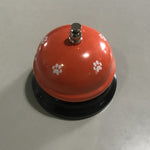 Clopotel Metalic Multifunctional, Flippy, Rosu cu Imprimeu Labuta Alba, 7.5 x 7.5 x 6.5 cm, Dresaj, Receptie,