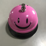 Clopotel Metalic Multifunctional, Flippy, Roz cu Imprimeu SMILEY FACE, 7.5 x 7.5 x 6.5 cm, Dresaj, Receptie, Restaurante