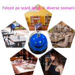 Clopotel Metalic Multifunctional, Flippy, Albastru cu Imprimeu Smiley Face, 7.5x7.5x6.5 cm, Receptie, Restaurant,