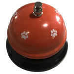 Clopotel Metalic Multifunctional, Flippy, Portocaliu cu Imprimeu Labuta Alba, 7.5x7.5x6.5 cm, Dresaj, Receptie,