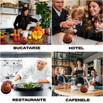 Clopotel Metalic Multifunctional, Flippy, Portocaliu cu Imprimeu Smiley Face, 7.5x7.5x6.5 cm, Receptie, Restaurant,