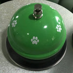 Clopotel Metalic Multifunctional, Flippy, Verde cu Imprimeu Labuta Alba, 7.5x7.5x6.5 cm, Dresaj, Receptie, Restaurante