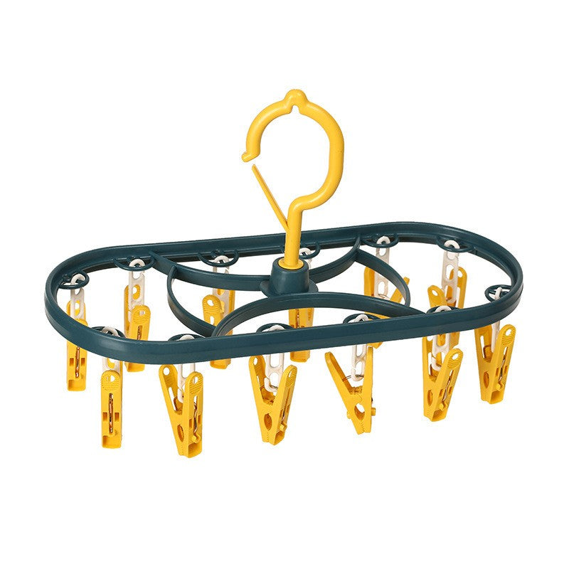 Uscator de Rufe Suspendat Flippy, cu 12 Carlige, Rotire 360 Grade, Protectie Vant, Mateiral Plastic, Usor de Depozitat,
