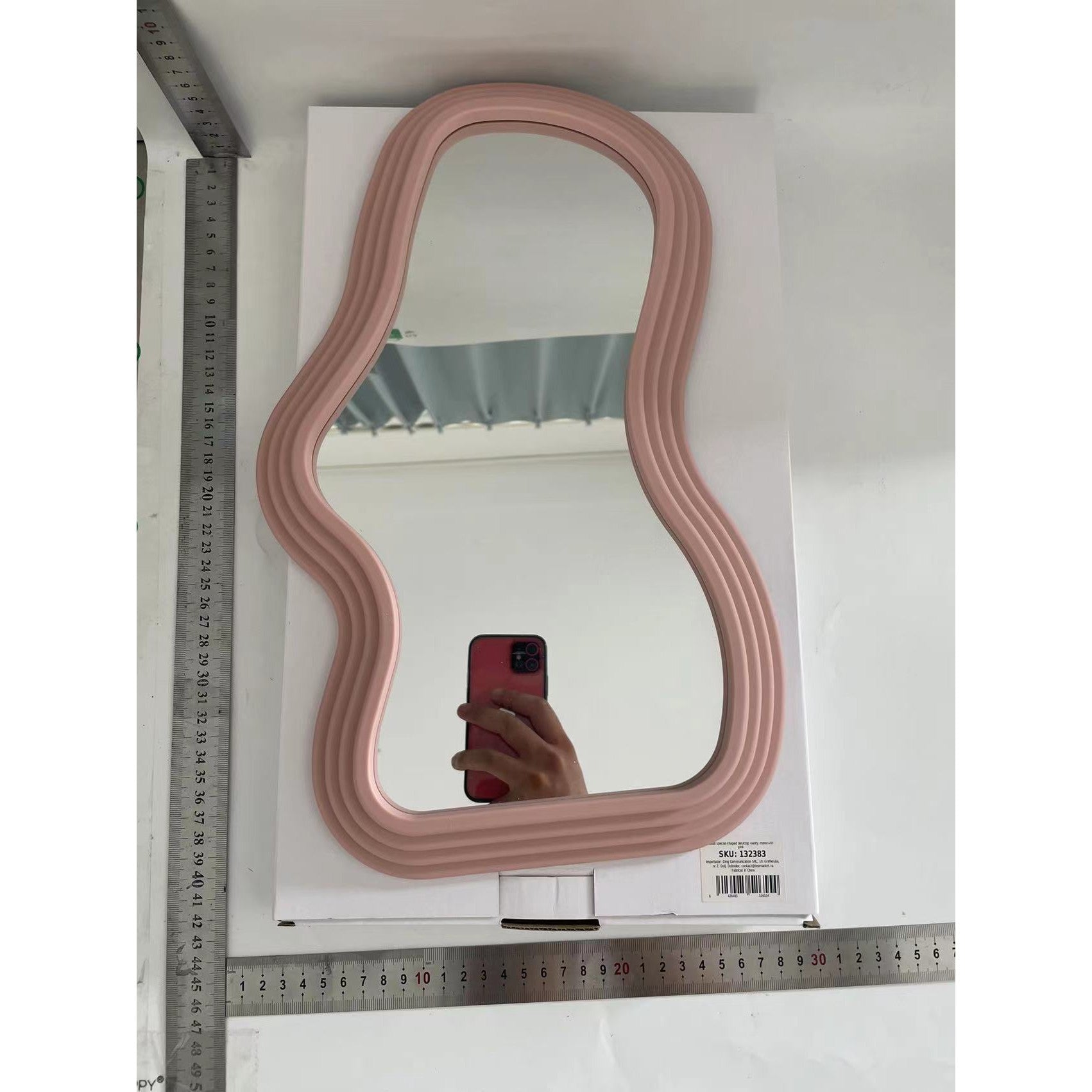 Oglinda de Perete, Flippy, Decorativa, pentru Baie, Dormitor, Sufragerie, Model Minimalist, Forma Asimetrica, 40.3x26