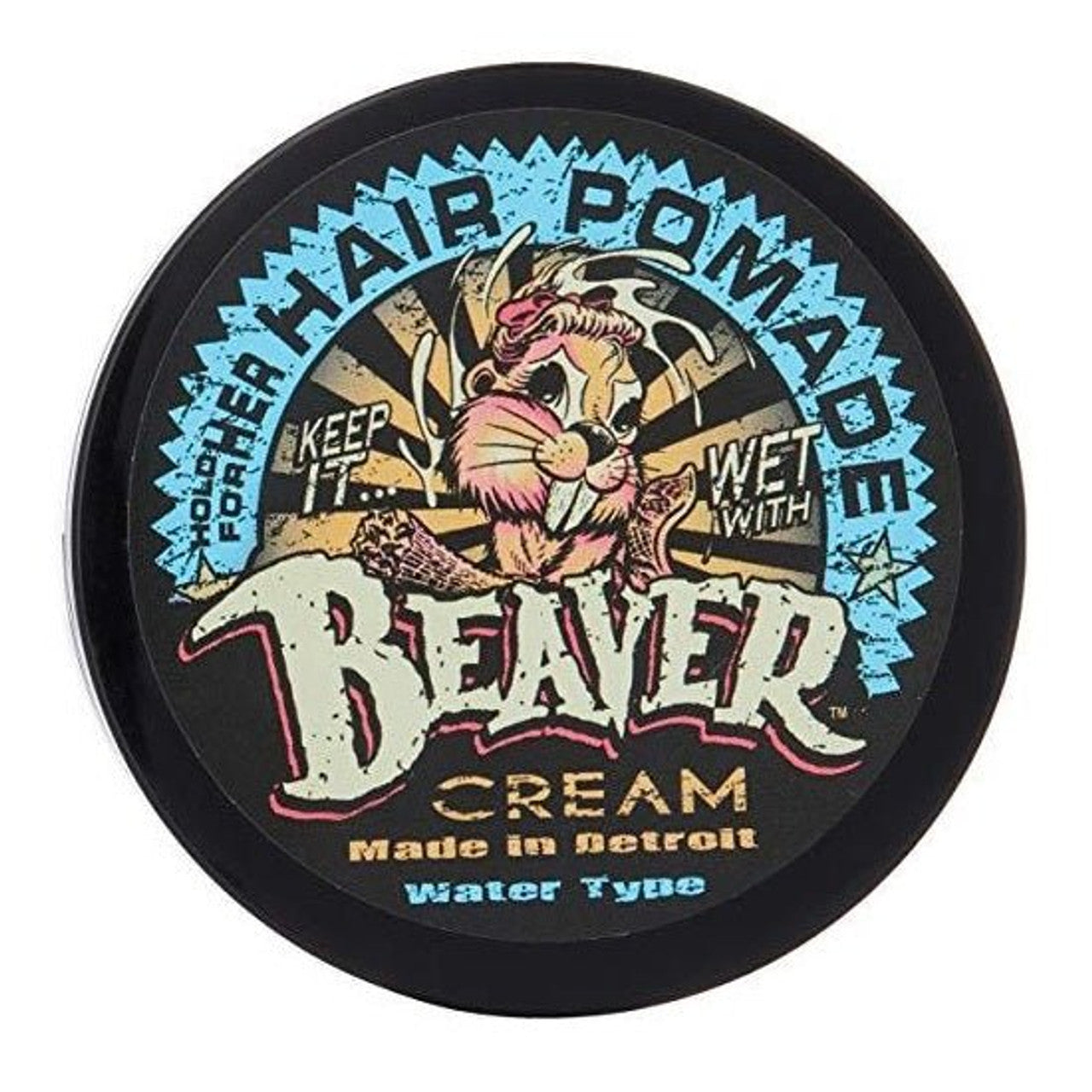 Cock Grease, Beaver Cream Water Type, Pomadă pentru coafat, Finisaj lucios, Fixare ușoară până la medie, 110 g
