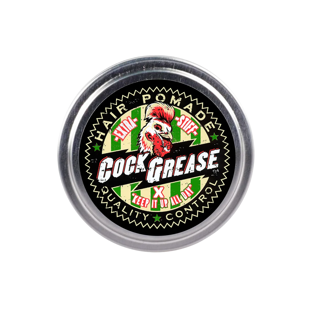 Cock Grease, Extra Stiff X, Pomadă pentru coafat, Finisaj lucios, Strângere puternică, 50 g