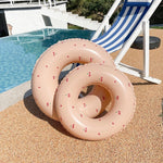 Colac de inot gonflabil pentru copii, Portocaliu, Model cu cirese, Flippy, diametru 70 cm