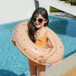 Colac de inot gonflabil pentru copii, Portocaliu, Model cu cirese, Flippy, diametru 70 cm
