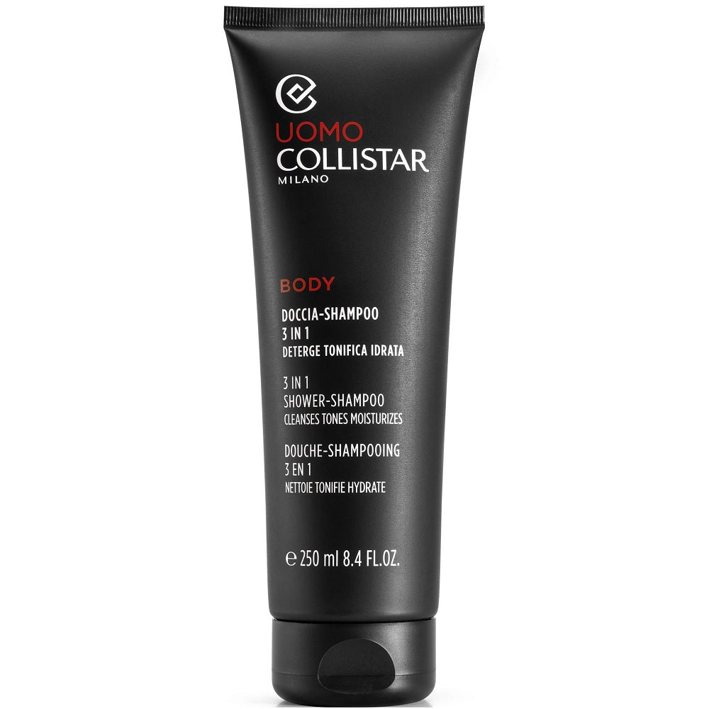Collistar, Uomo, Șampon pentru păr, balsam & gel de duș 3-în-1, Curățenie, 250 ml