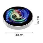 Spinner Giroscopic Metalic, Flippy, Jucarie Rotativa Anti-stres, Otel Inoxidabil, 3.8 x 0.6 cm, Efect Optic Galaxie,