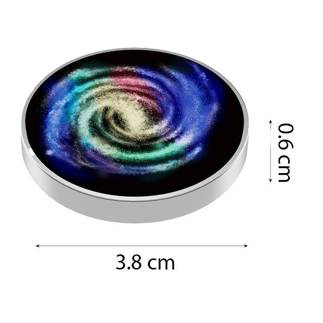 Spinner Giroscopic Metalic, Flippy, Jucarie Rotativa Anti-stres, Otel Inoxidabil, 3.8 x 0.6 cm, Efect Optic Galaxie,