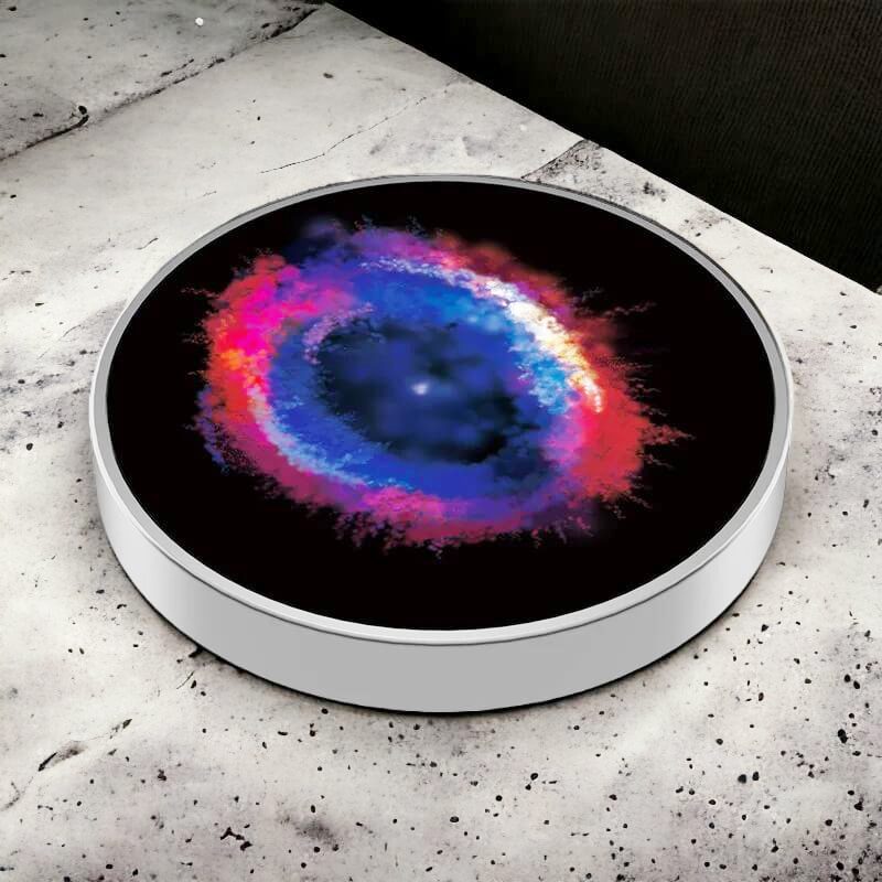 Spinner Giroscopic Metalic, Flippy, Jucarie Rotativa Anti-stres, Otel Inoxidabil, 3.8 x 0.6 cm, Efect Optic Galaxie,